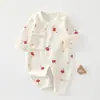 Ropa para Bebés y Niños Anyang Ropa para Recién Nacidos Estilo Primavera y Otoño Conjunto de Mariposa con Lazos Pelele para Bebé Ropa Estilo Monje Sin Costuras de Algodón Puro