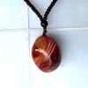 Collar de ágata de seda natural colgante de piedra de ágata colgante de ágata de seda manillar colgante para coche cadena para suéter al por mayor