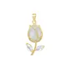 [Oro Real de Cobre] Tulipán Puro Sincero Comercio Exterior Transfronterizo DIY Joyería Hecha a Mano Cobre Circonio Colgante Microincrustado