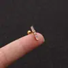 Haste de Aço Inoxidável 1,2*6mm Micro-Incustada Coroa de Zircônia Parafuso de Osso da Orelha Bola Brincos de Moda Joias para Piercing