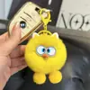 Piel Sintética de Conejo Rex Gafas Lindas Llavero de Bola de Carbón Pequeña Colgante de Peluche Muñeco de Dibujos Animados Colgante para Bolso
