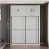 Guarda-roupa com porta de correr em madeira maciça, armário de quarto moderno minimalista, adequado para pousadas e apartamentos de aluguel, guarda-roupa de grande capacidade