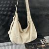 Bolsa de Ombro Único com Grande Capacidade, Estilo Preguiçoso, Artística e Simples, Bolsa de Lona Versátil, Bolsa Casual, Novo Modelo Tendência 2026