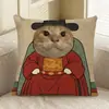 Almohada de Gato Mayor de Cabeza Redonda Hakimi Almohada de Gato Creativa de Doble Cara Cojín de Sofá de Meme de Gato Fabricante de Origen