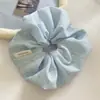 Scrunchie de Renda Franzida Estilo Francês, Scrunchie Azul Fresco de Verão, Acessório de Cabelo Doce Elegante Nuvem