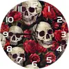 Reloj de Pared Silencioso Calavera Transfronterizo Reloj de Cuarzo para Halloween Día de Muertos Mexicano Decoración para el Hogar Reloj de Pared para Uso Doméstico