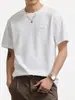 Roupas Masculinas Fengshe / Camiseta Simples de Manga Curta para Homens 2026 Nova Verão Estilo Americano Marca da Moda Solta Casual Gola Redonda Manga Meia
