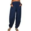 Pantalones Casuales de Exportación Europeos y Americanos para Mujer Amazon Wish Pantalones Casuales Holgados de Algodón para Casa Pantalones Harem