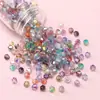 Cuentas de vidrio doméstico de 4 mm para arroz, doble color aurora, cuentas de doble punta, hilo de oro, cuentas hechas a mano para pulsera DIY, accesorios de material