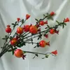 Ornamentos de Frutas de Romã Artificiais de Alta Qualidade para Decoração de Sala de Estar e Entrada, Galhos de Romã Artificiais com Flores e Frutas da Fortuna