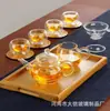 Bule de Flor de Vidro Borossilicato Alto para Seis Pessoas com Revestimento de Vidro e Infusor de Mola, Panela de Vidro para Saúde