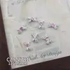 Accesorios Populares Dorados para Uñas con Temática de Mariposas, Ultra Brillantes, Lujo Ligero, Mariposa de Diamantes Rosas Girly, Decoraciones para Uñas en Forma de Corazón