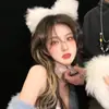 Diadema de Peluche con Orejas de Gato para Lavado Facial de Mujer, Tarjeta para el Pelo de Gato Peluda Mao Mao, Diadema para Aplicar Mascarilla, Ropa Interior Sexy