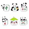 Broche Insignia Panda Lindo de Dibujos Animados Mahjong Estilo Chino Pareja Tendencia Nacional Hebilla de Bolso Accesorios Insignia de Estudiante