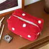 Nova Bolsa Simples Acolchoada de Bolinhas para Batom de Mão Bolsa de Cosméticos Bolsa Pequena de Armazenamento Porta-Moedas Mini Bolsa de Mão Portátil