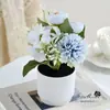 Plantas Verdes Artificiales para Interiores del Hogar, Accesorios para Fotografía, Decoración de Entrada de Sala de Estar, Pequeño Bonsái de Crisantemo Bola y Rosa de Té