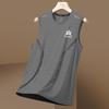 Camiseta sem Manga de Seda de Gelo Masculina Verão Secagem Rápida Malha Manga Cortada Tamanho Plus Size Masculina Solta Esportes de Barreiras Manga Cruzada