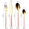 Cuchillo, tenedor y cuchara de acero inoxidable, apto para uso doméstico, cuchara de sopa con mango cuadrado, cuchillo y tenedor para carne de restaurante, vajilla chapada en oro.