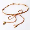 Accesorios de Cadena para la Cintura para Mujeres Estilo Étnico Bohemio con Falda Verano Cuerda Trenzada para la Cintura Cinturón Decorativo Vestido Suéter