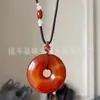Colgante de Paz de Ágata Roja Calcedonia Tipo Hielo Joyería de Jade Natural 50 Colgantes de Paz Grandes Accesorios Colgantes para Coche