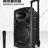 Altavoz portátil con carrito para karaoke con Bluetooth y audio para exteriores, con tarjeta para teléfono móvil, disco U y subwoofer con micrófono.