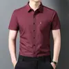 Camisas de Manga Curta para Homens de Meia-Idade e Idosos, Camisas Casuais de Negócios de Verão com Bolsos Reais, Camisas Finas e Respiráveis de Meia-Manga para Homens
