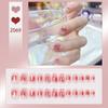 Usar pieza de arte de uñas rojo neto blanco color semitransparente cadena diamante rubor floreciente arte de uñas lazo producto terminado removible