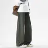Ropa Popular para Hombre / Pantalones Casuales Nuevos de Primavera, Algodón Puro, Cintura Semi-Elástica con Cinturón de Botón, Estilo High Street Americano, Pantalones Largos