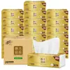 Qingfeng Embalagem Dourada Lenços Faciais Pacote Grande Papel Higiênico 100 Folhas 20 Pacotes Caixas Fechadas Lenços de Papel Domésticos Papel Higiênico Lenços Faciais Caixas Fechadas Atacado