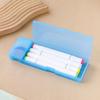 Caja de Papelería de Plástico Escarchado Grande de 2 Compartimentos Caja para Reglas de Goma LOGO Caja de Lápices de Pegamento en Crema para Manualidades Infantiles