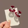 Presilha de Cabelo Laço de Strass de Ano Novo Tamanho Pequeno Outono e Inverno Nova Presilha de Veludo para Franja Trança Pequena Presilha de Cabelo Acessório de Cabelo para Mulheres