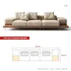 Sofá de madeira maciça estilo japonês com estética de madeira natural, design Wabi-Sabi, luxo leve, adequado para hotéis boutique, vilas e espaços de design; um sofá seccional minimalista