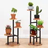 Creativo Soporte de Flores de Múltiples Niveles para Sala de Estar, Estante de Hierro para Macetas, Soporte de Hierro para Plantas Trepadoras en Balcón, Estante para Suculentas en Casa, Soporte de Hierro para Macetas de Múltiples Niveles en Interiores