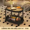 Mesa Lateral Carrinho de Vidro Móvel, Mesa de Centro Pequena para Sofá de Sala de Estar, Prateleira de Armazenamento, Mesa de Cabeceira de Quarto Estilo Francês de Luxo Leve