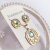 Set de Collar y Pendientes de Acero de Titanio de Alta Calidad, Nuevo Estilo Europeo y Americano, de Venta Caliente Transfronteriza, Joyería de Concha Genuina para Mujer, Precio Especial, Entrega Directa