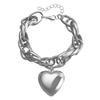 Joyería transfronteriza europea y americana, collar con colgante de corazón de melocotón grande, cadena gruesa hueca de viento frío, nicho de amor exagerado