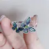 Anillo Doble Mariposa Esmaltado Artesanal Plateado Estilo Étnico Retro Femenino Estilo Literario Temperamento Vivo Anillo Exquisito Mano