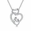 Cao Shi Cross-border Baby Mommy Embrace Pendant Necklace Micro-incrustado Zircon Implication Jewelry Design elegante de coração
