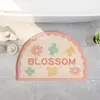 Alfombrilla de baño semicircular minimalista y absorbente, alfombra gruesa antideslizante para baño, aseo y entrada del inodoro.