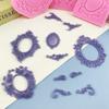 Mold de Silicone para Moldura de Espelho Europeu com Relevo, Porta-Retrato, Silicone de Grau Alimentício, Resistente a Altas Temperaturas, Molde para Bolo de Fondant DIY para Assar