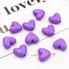 Cuentas acrílicas coloridas en forma de corazón con agujeros verticales en forma de corazón para pendientes hechos a mano, accesorios de joyería para cadenas de teléfonos móviles, materiales.