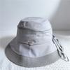 Nuevo Sombrero de Pescador de Paja Fina Trenzada con Costuras de Algodón y Lino Japonés para Mujer Verano Transpirable Parasol Protector Solar Sombrero de Cubeta Recto Moderno