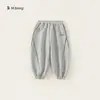 Pantalones de Chándal para Niños Bangxuan Primavera y Otoño Nuevos Grises Casuales Pantalones Jogger para Niños Pantalones Deportivos Simples para Niñas