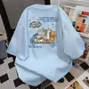 Camiseta Casual Suelta de Manga Corta con Estampado Lindo de Dibujos Animados Divertidos 2026 Nuevo de Verano Top de Moda Versátil para el Trabajo