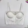 Europa e Estados Unidos cruzado sutiã sexy puro quer usar fora moda feminina boate disco justo costas bonitas pregos lantejoulas diamante brilhante espartilho sutiã