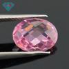 Gema Huagang de color huevo con cara de tortuga doble, circonita blanca, piedra desnuda, cara de celosía ovalada, cara de circonita blanca, doble cara