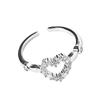 Anillo de amor con microincrustaciones de plata de ley 925 para mujer, estilo moderno, diseño de nicho, anillo para pareja, comercio exterior transfronterizo.