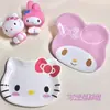 Hellokitty Vajilla Linda Juego de Tres Piezas Palillos Cuchara de Alto Valor Traje Caja Portátil Resistente a Altas Temperaturas para Estudiantes