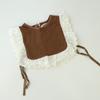 Servilleta de Babas para Bebé Nueva, Babero de Encaje con Volantes de Moda, Chaleco de Princesa, Blusa de Algodón con Encaje para Bebé de Moda