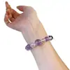 Pulseira de Ametista Brasileira Natural para Mulheres, Pulseira Nove Fogo Púrpura, Cristal Branco, Sucesso Financeiro e na Carreira, Presente para Sucesso em Exames
